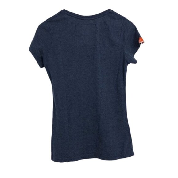 Superdry navy blue graphic logo women’s t-shirt pop of rainbow size Small - Picture 2 of 12